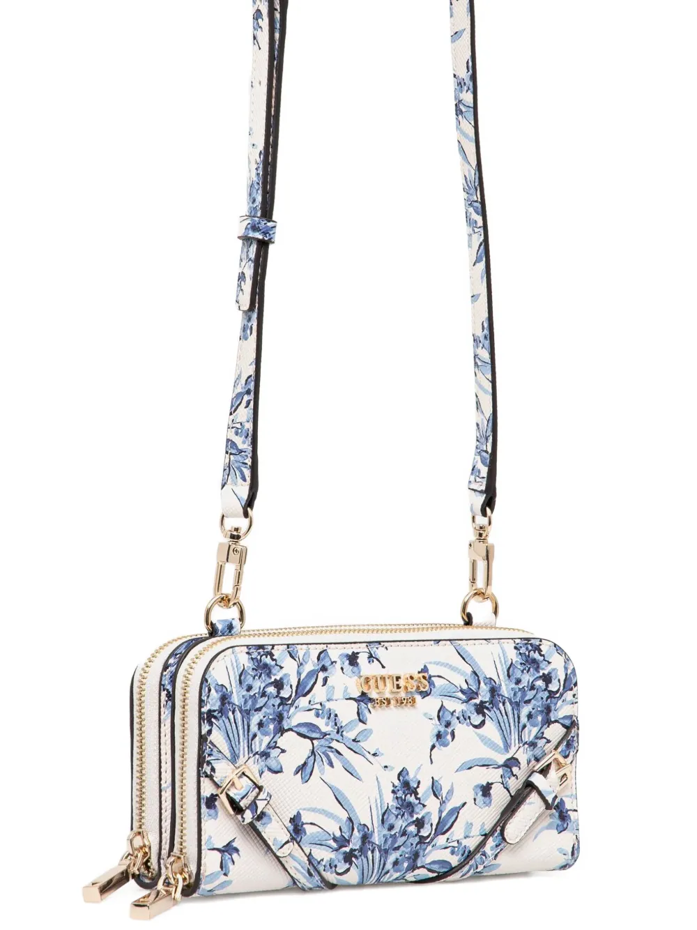 GUESS USA Crossbodytas met bloemenprint Blauw
