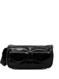 GUESS USA Waldena patent leather dual-pocket shoulder bag - Black