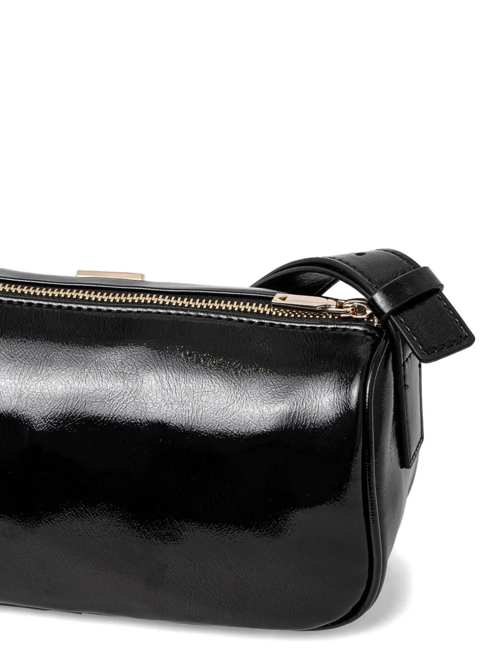 GUESS USA Lakleren schoudertas met dubbele zak Zwart