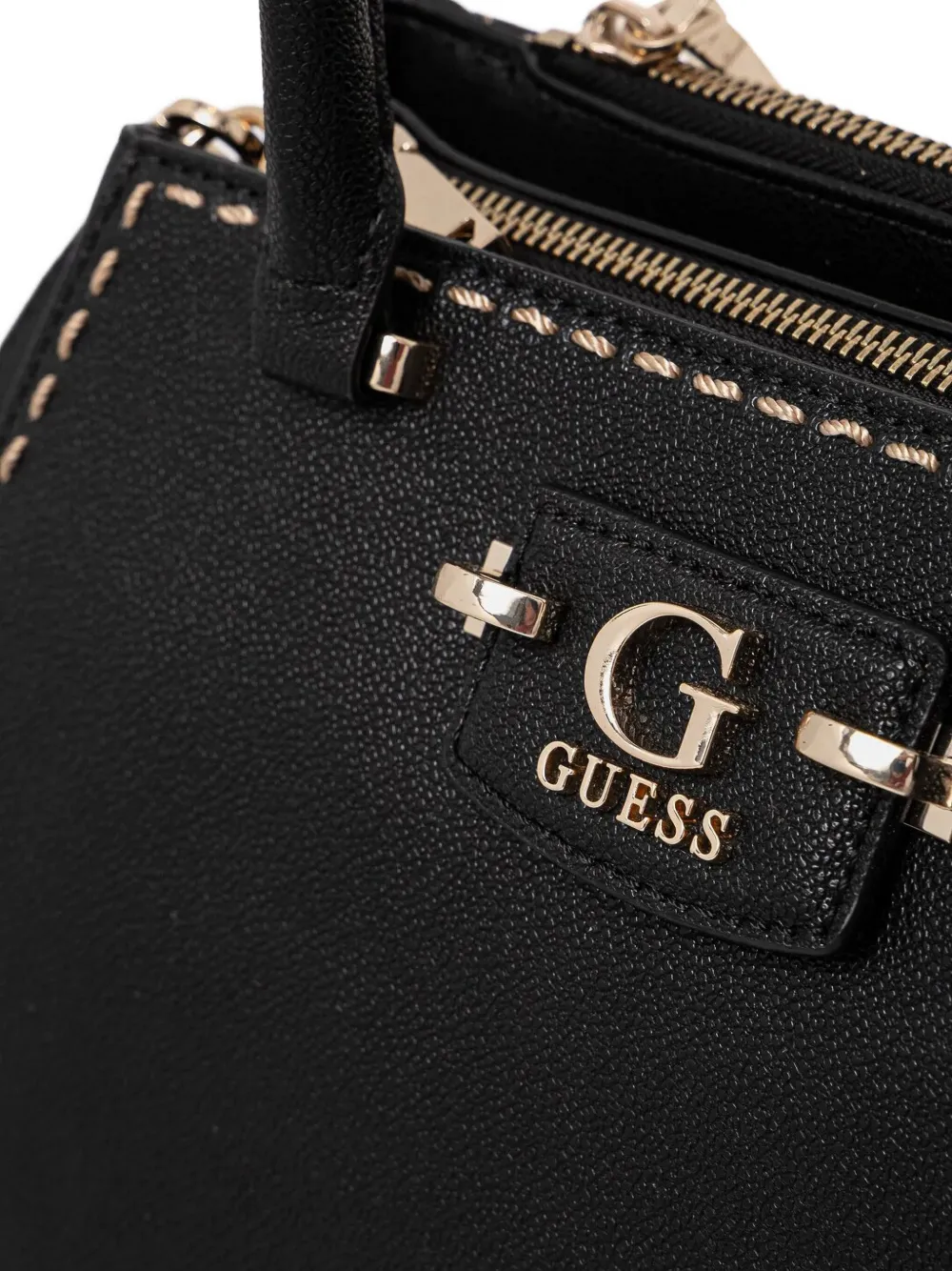 GUESS USA Leren handtas met stiksel Zwart
