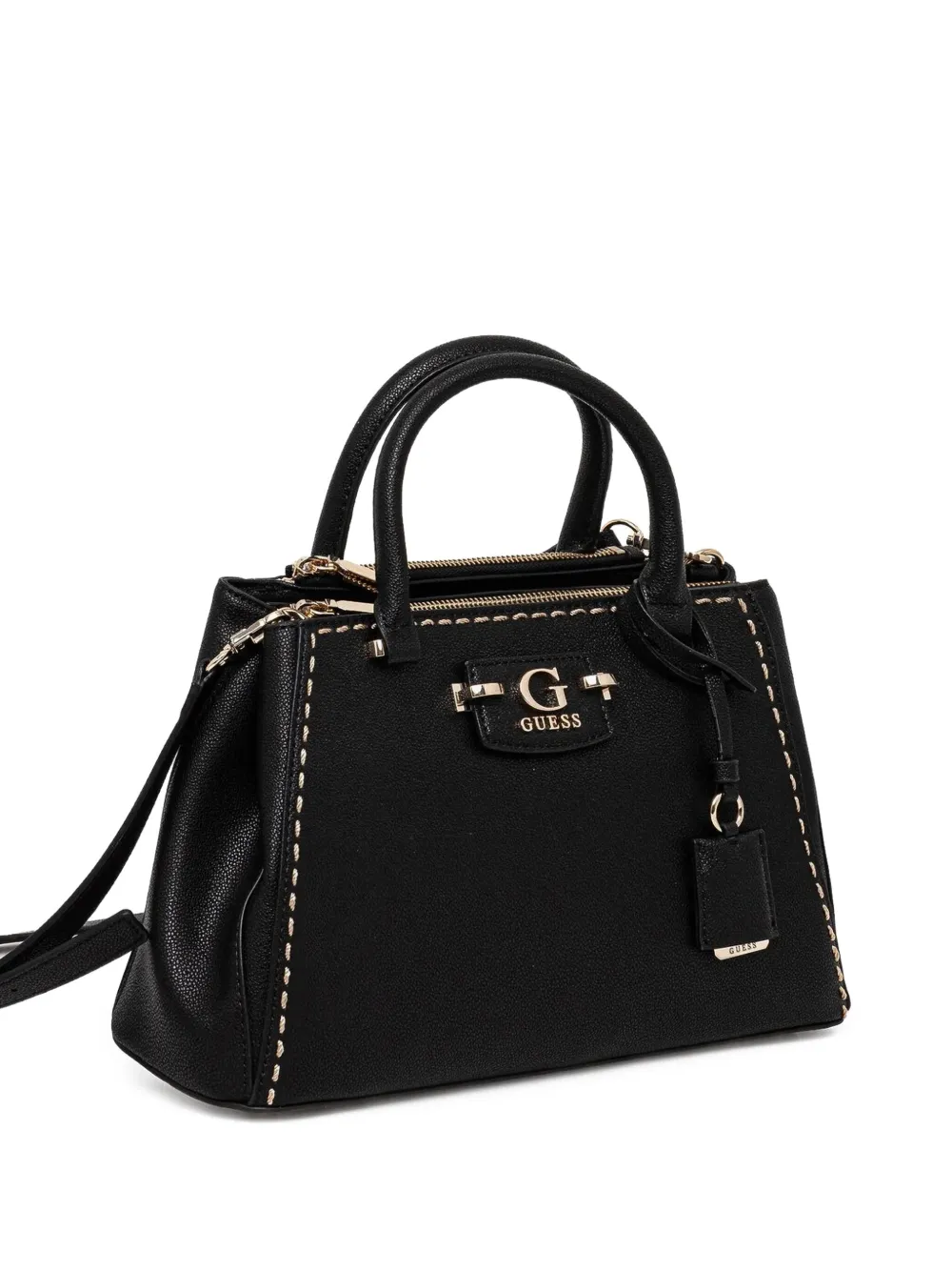 GUESS USA Leren handtas met stiksel Zwart