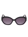 GUESS EYEWEAR oval-frame logo sunglasses - 01B BLACK