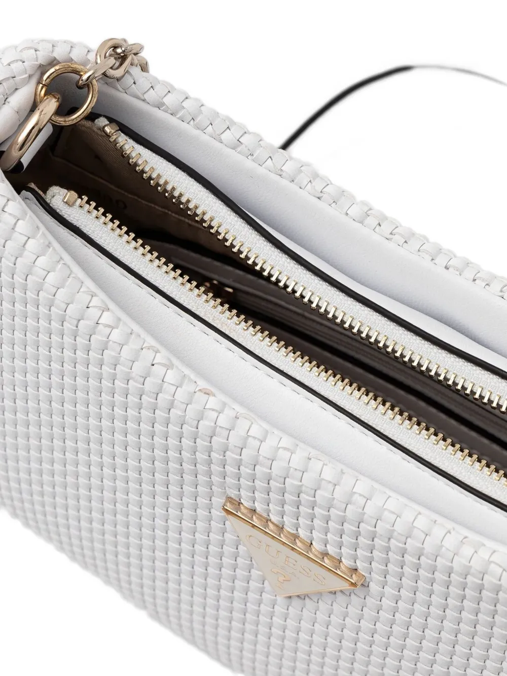 GUESS USA Halvemaanvormige schoudertas met textuur Wit