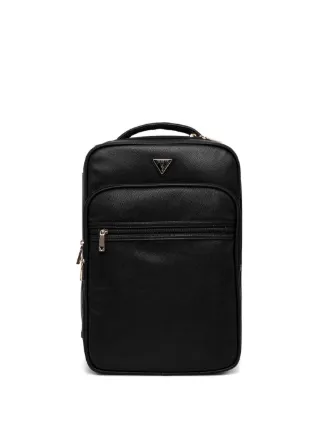 GUESS USA Norom Saffiano Leather Backpack | Black | FARFETCH