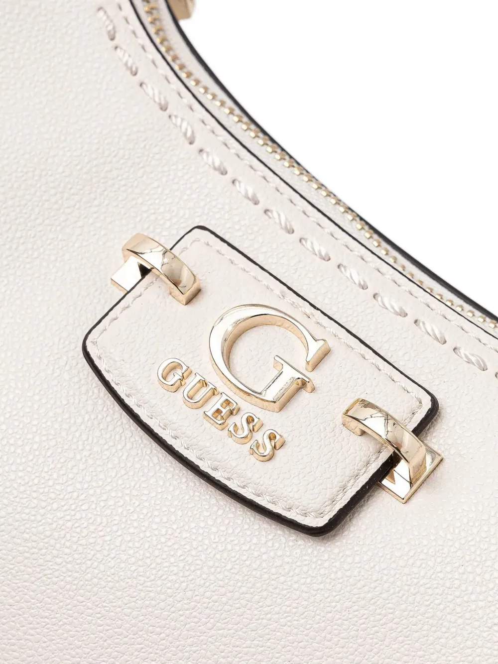 GUESS USA Halvemaanvormige schoudertas met structuur Beige