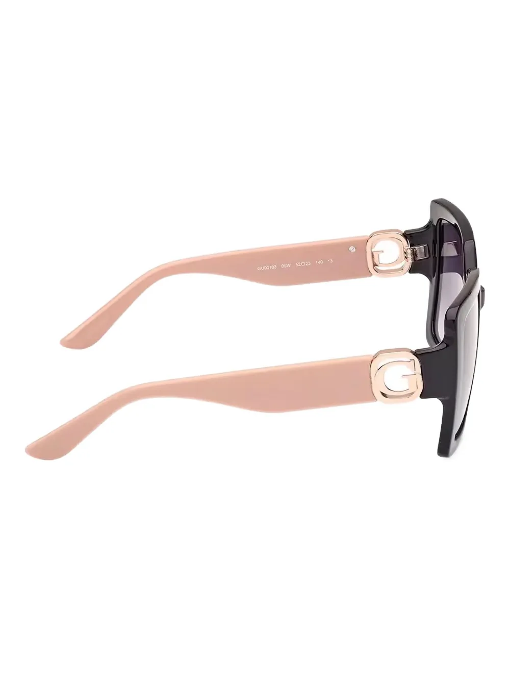 GUESS EYEWEAR Zonnebril met vierkant montuur en logoplakkaat Roze