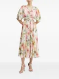 GUESS USA Lucie floral braided-waist midi dress - White