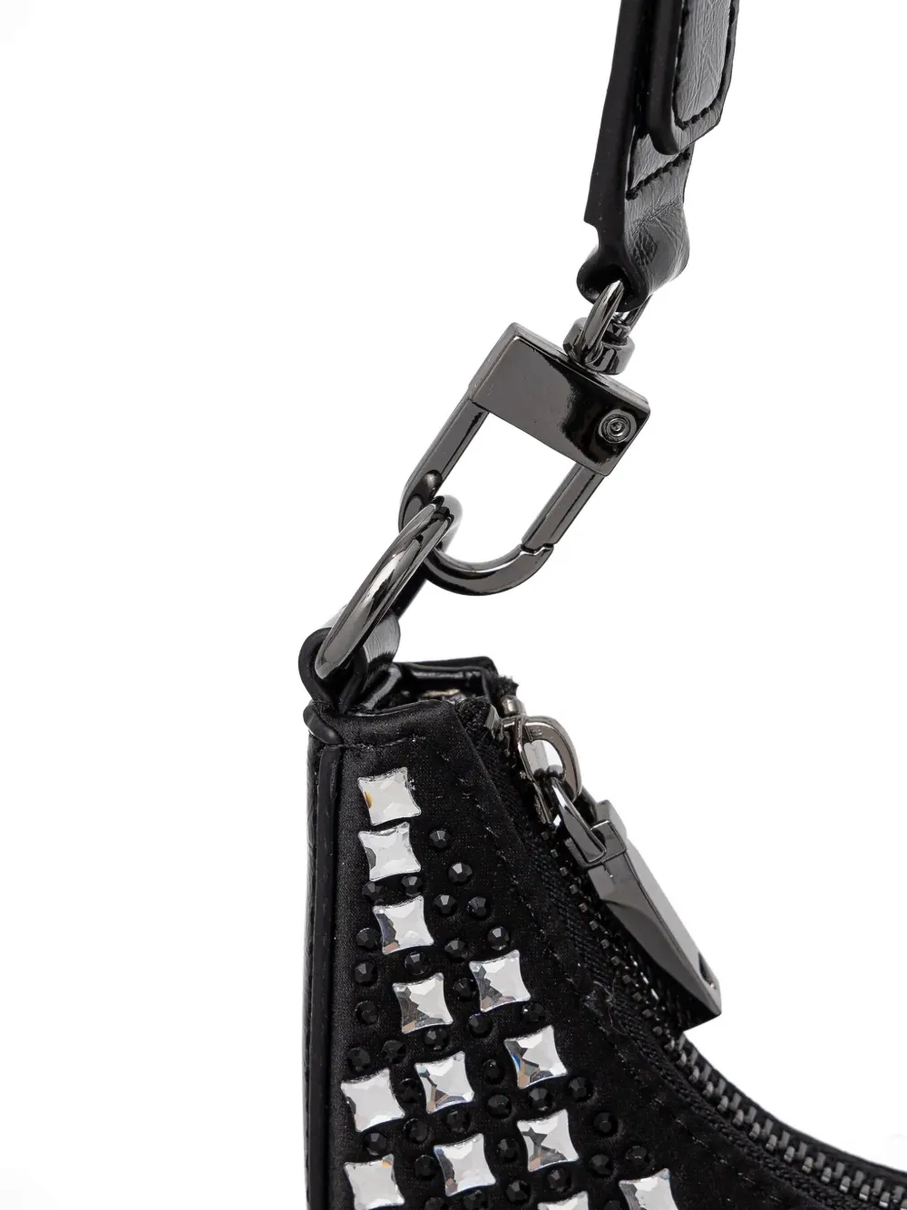 GUESS USA Halvemaanvormige schoudertas met studs Zwart