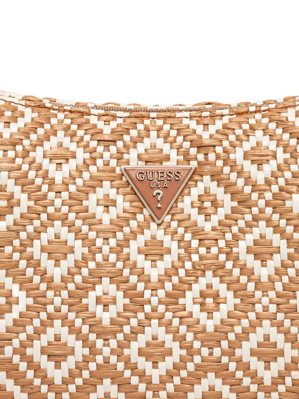 GUESS USA Geweven schoudertas Beige