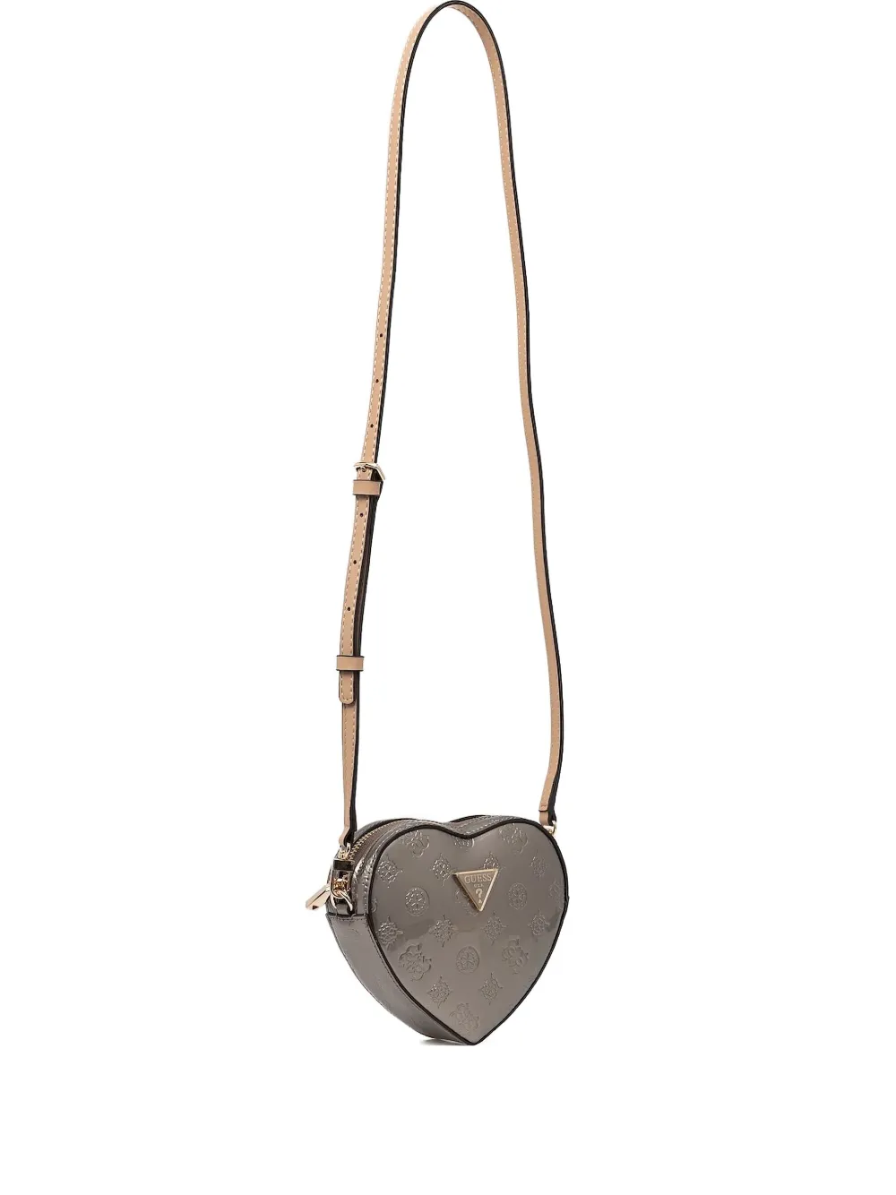 GUESS USA Hartvormige crossbodytas met logoplakkaat Grijs