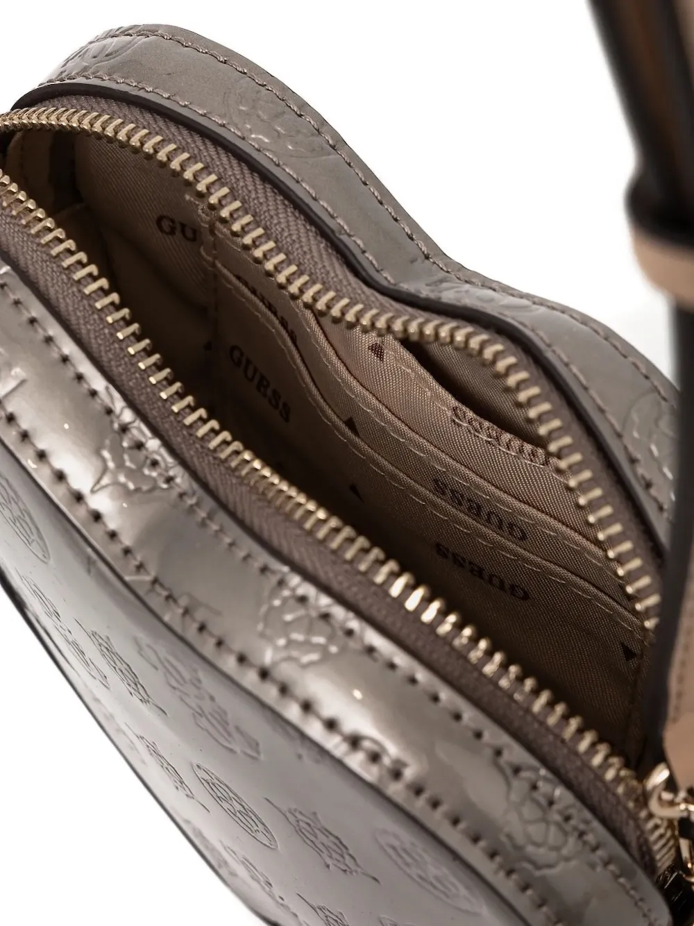 GUESS USA Hartvormige crossbodytas met logoplakkaat Grijs