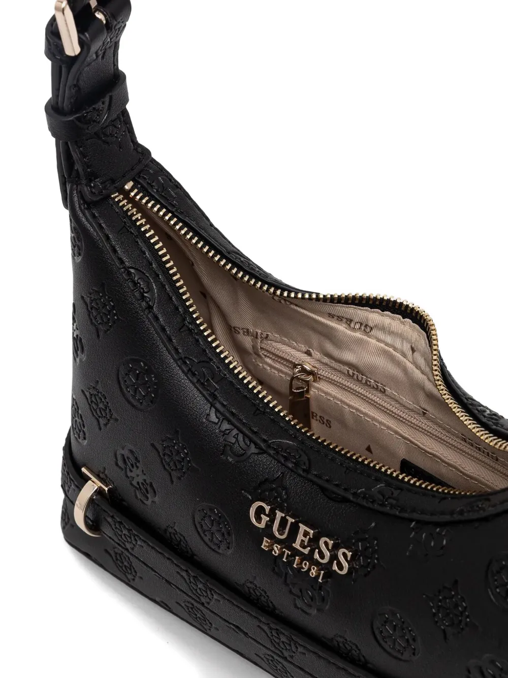 GUESS USA Schoudertas met logo-reliëf Zwart