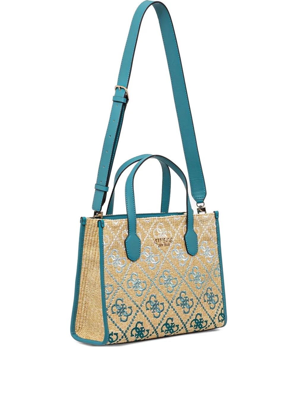 GUESS USA Silvana 4G logo-embroidered tote bag Beige