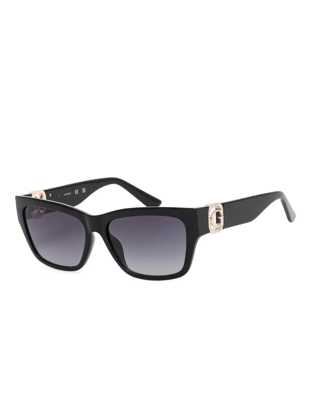 GUESS EYEWEAR rhinestone-embellished rectangle sunglasses - Zwart