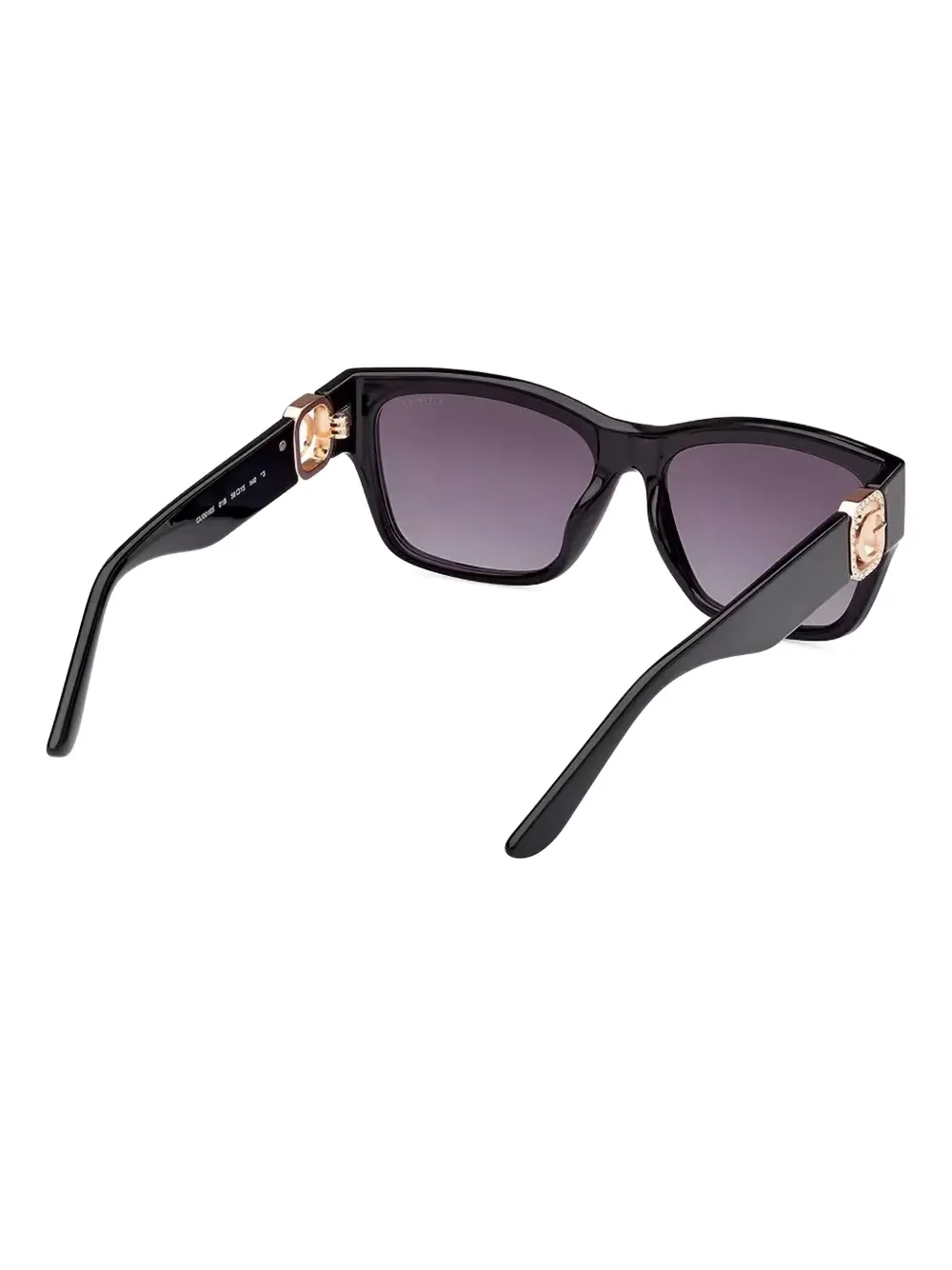 GUESS EYEWEAR Zonnebril met rechthoekig montuur en stras Zwart
