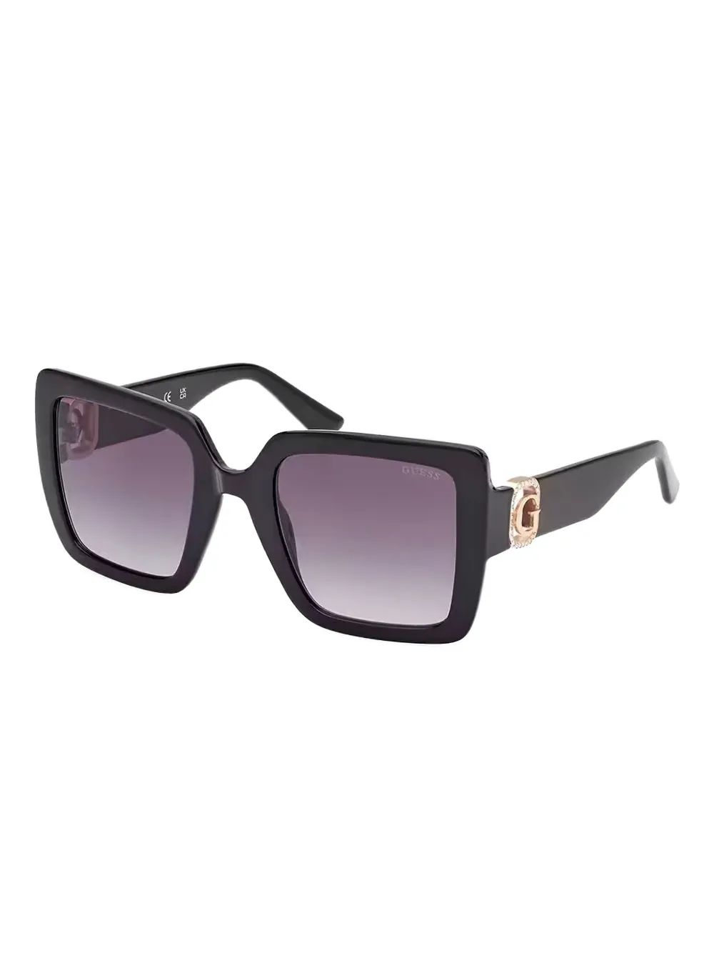GUESS EYEWEAR Verfraaide zonnebril met vierkant montuur - Zwart