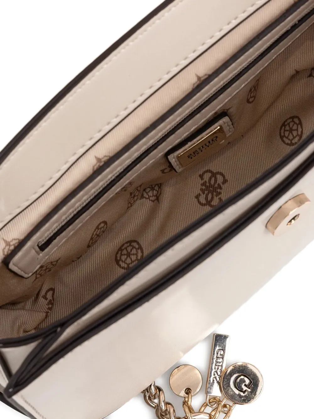 GUESS USA Schoudertas met kettinghengsel Wit