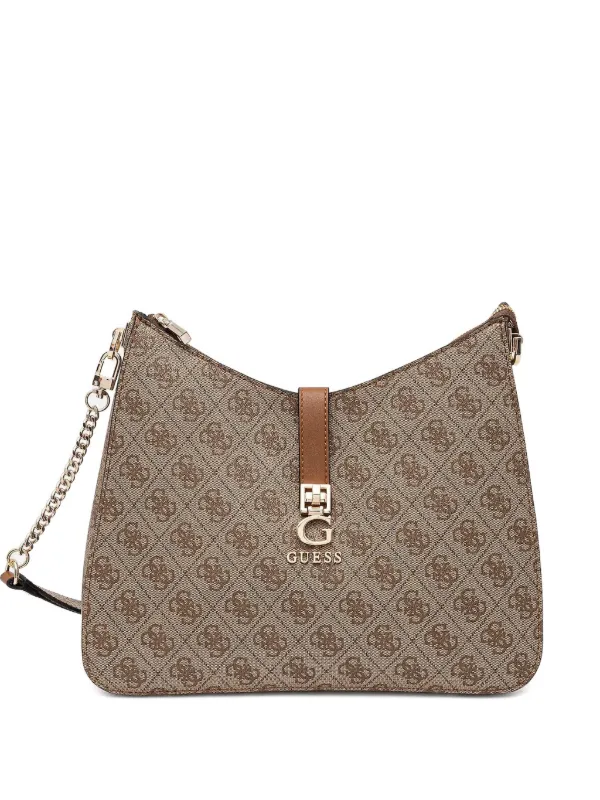 GUESS USA Zamira monogram-patterned Shoulder Bag Brown