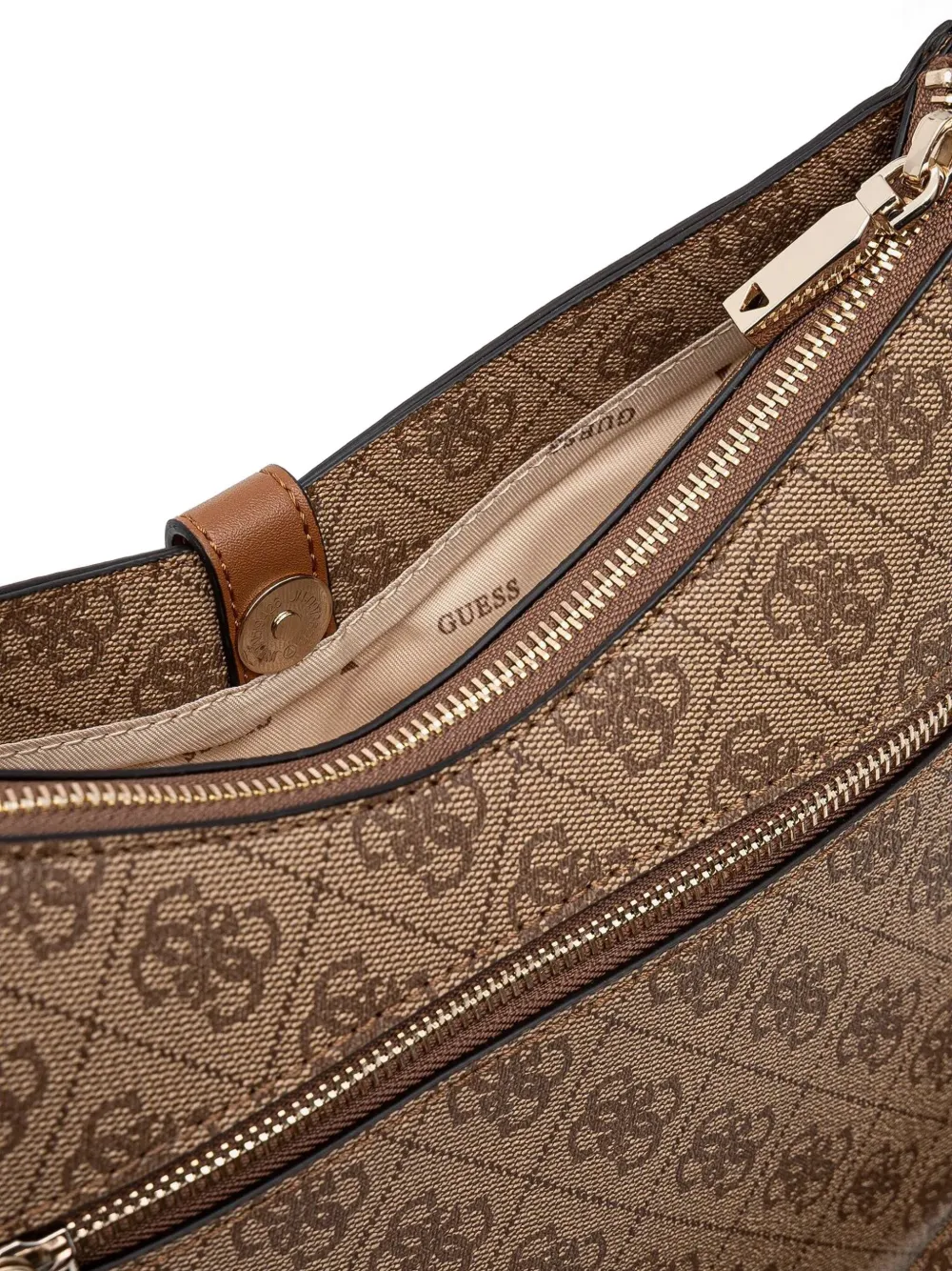 GUESS USA Schoudertas met logopatroon Bruin