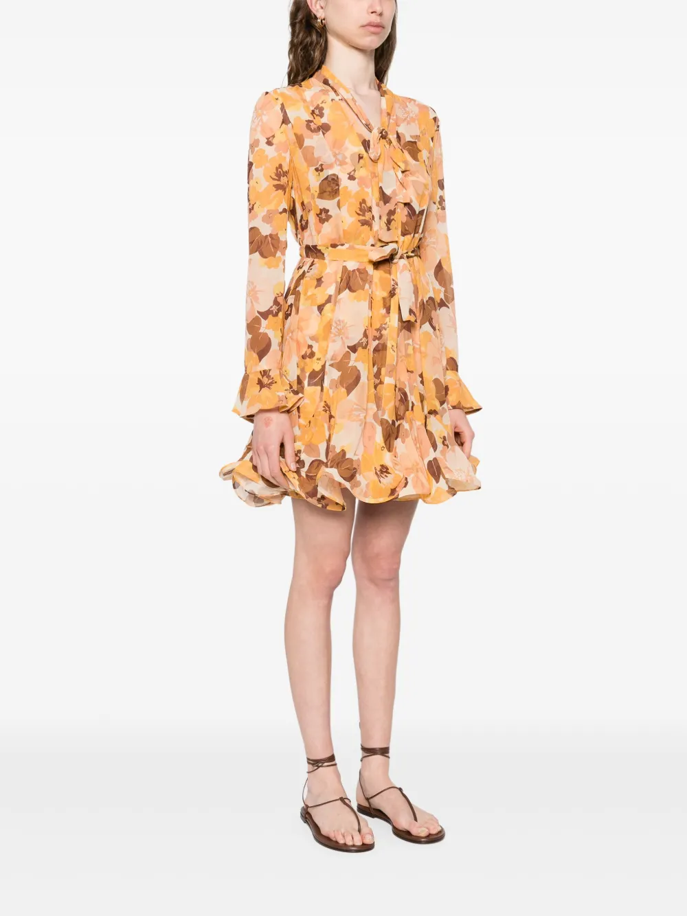 ZIMMERMANN Balance Lantern mini-jurk Beige