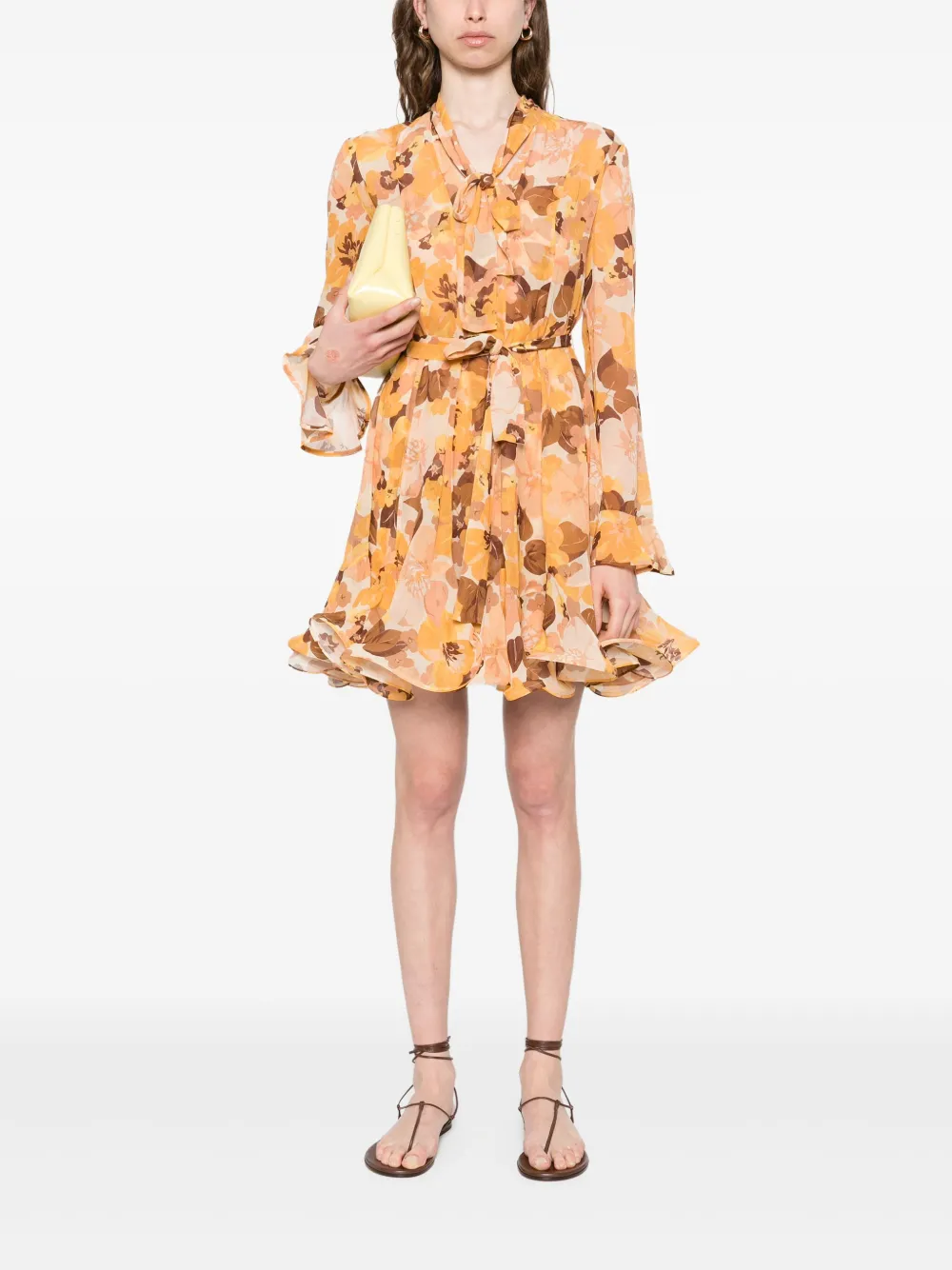 ZIMMERMANN Balance Lantern mini-jurk - Beige