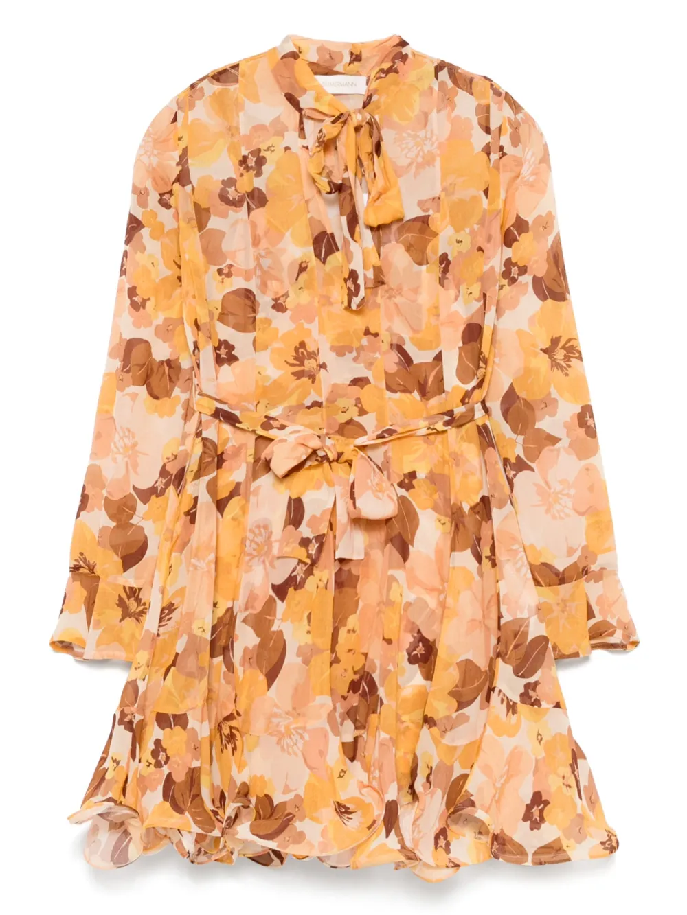 ZIMMERMANN Balance Lantern mini-jurk Beige