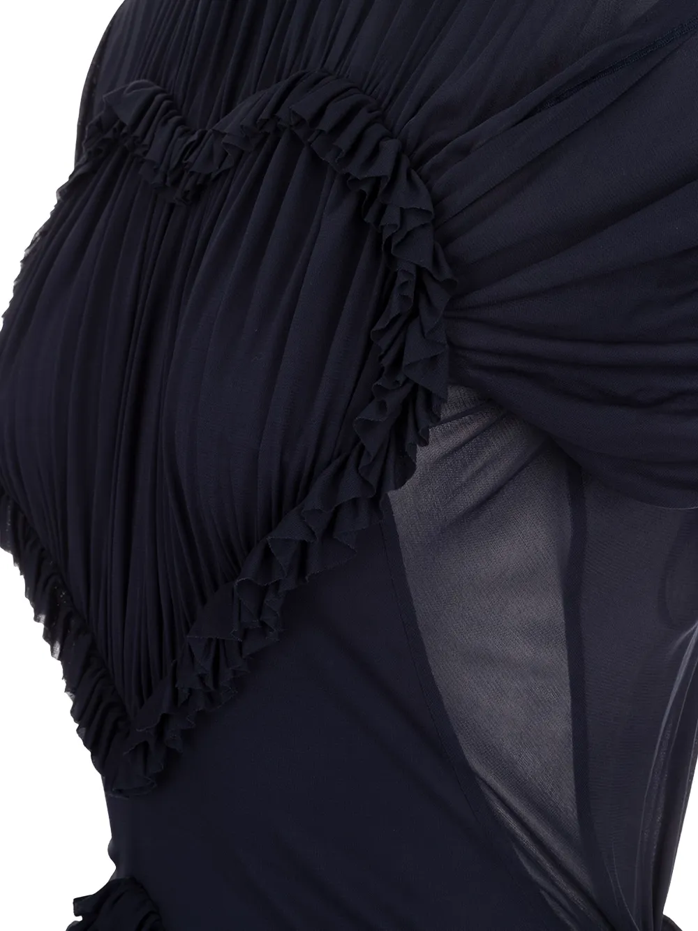 Victoria Beckham Gesmockte hartvormige midi-jurk Blauw