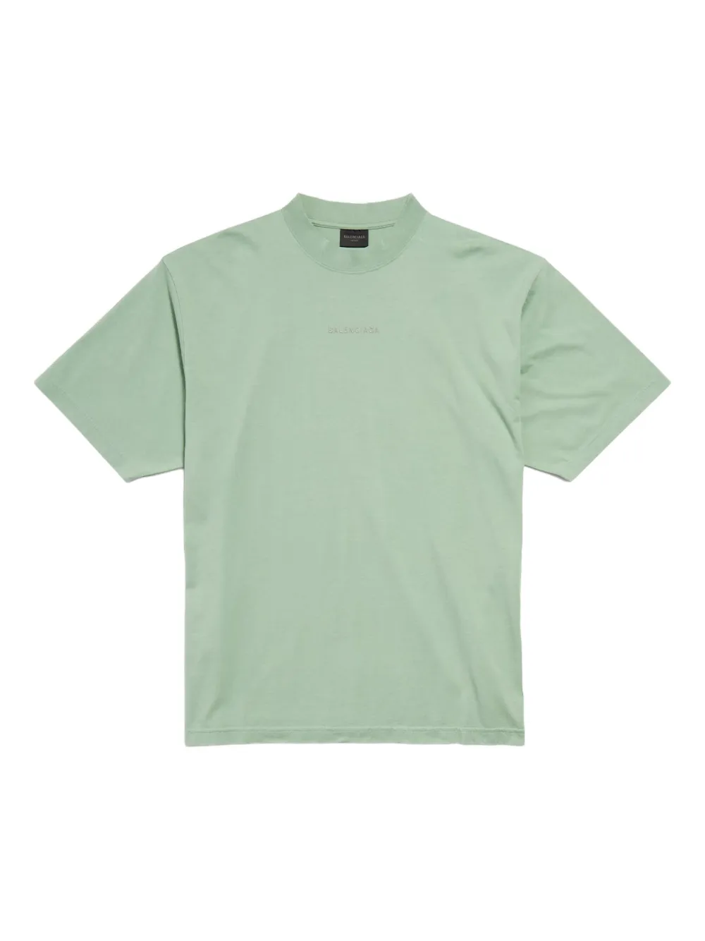 Balenciaga logo-embroidered cotton T-shirt - グリーン Balenciaga logo-embroidered cotton T-shirt - グリーン