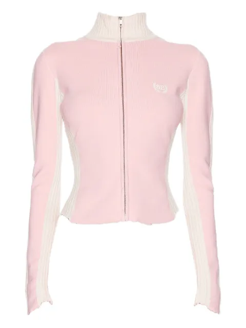 Balenciaga zip-up logo-embroidered sweater