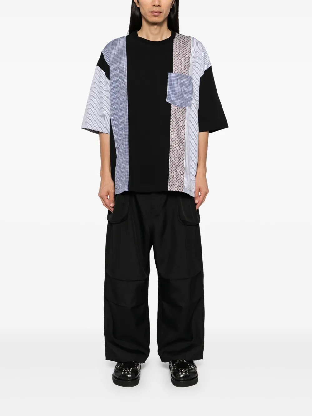 Comme des Garçons Homme Katoenen jersey overhemd - Zwart