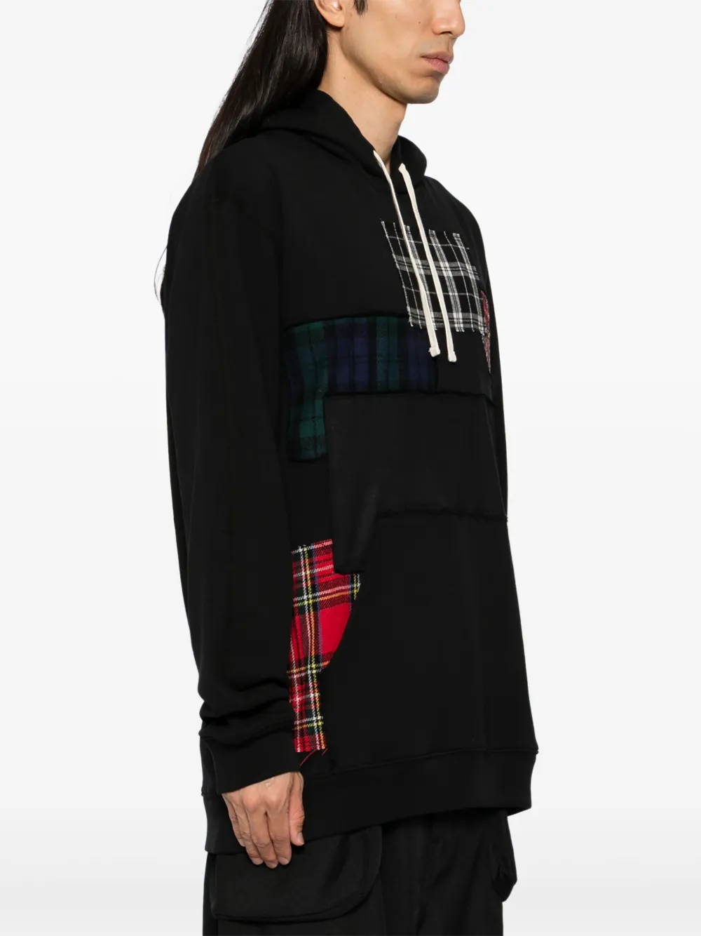 Junya Watanabe MAN Hoodie met patchwork Zwart