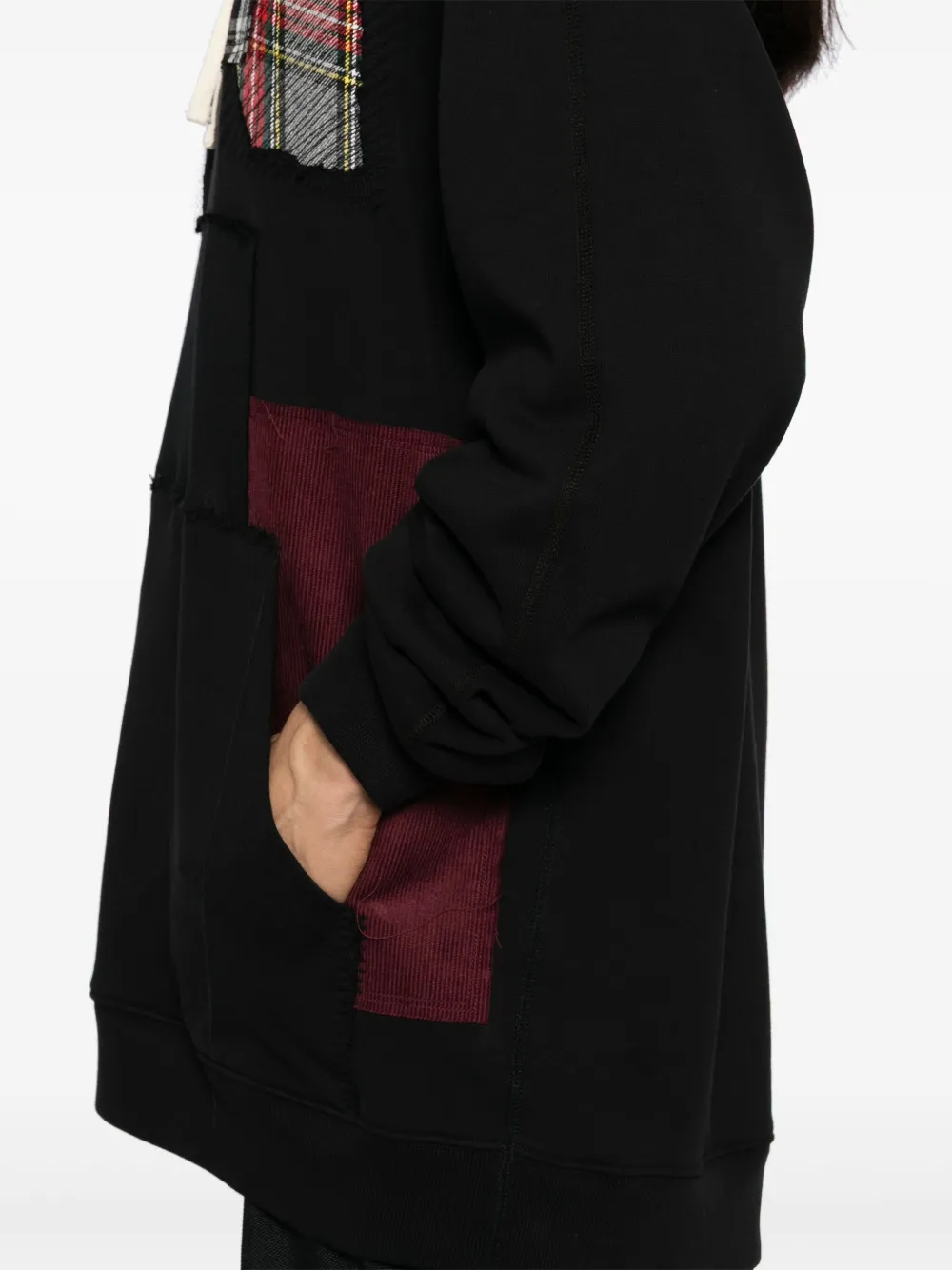 Junya Watanabe MAN Hoodie met patchwork Zwart