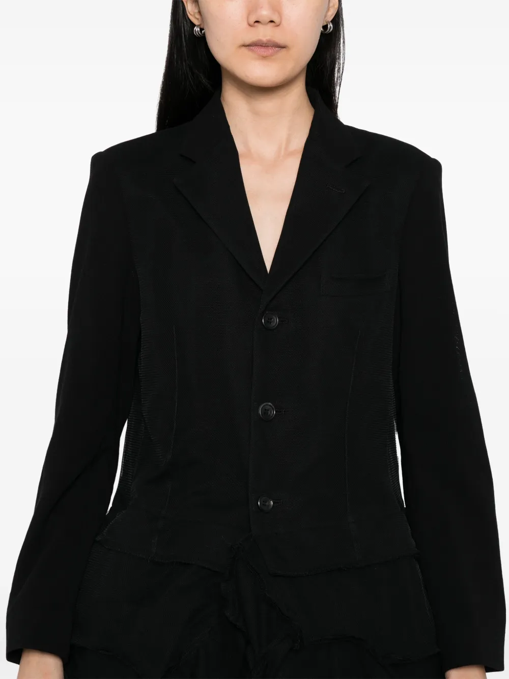 Comme Des Garçons Blazer met asymmetrische afwerking Zwart