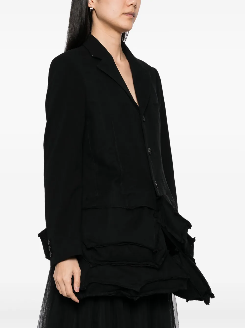 Comme Des Garçons Blazer met asymmetrische afwerking Zwart