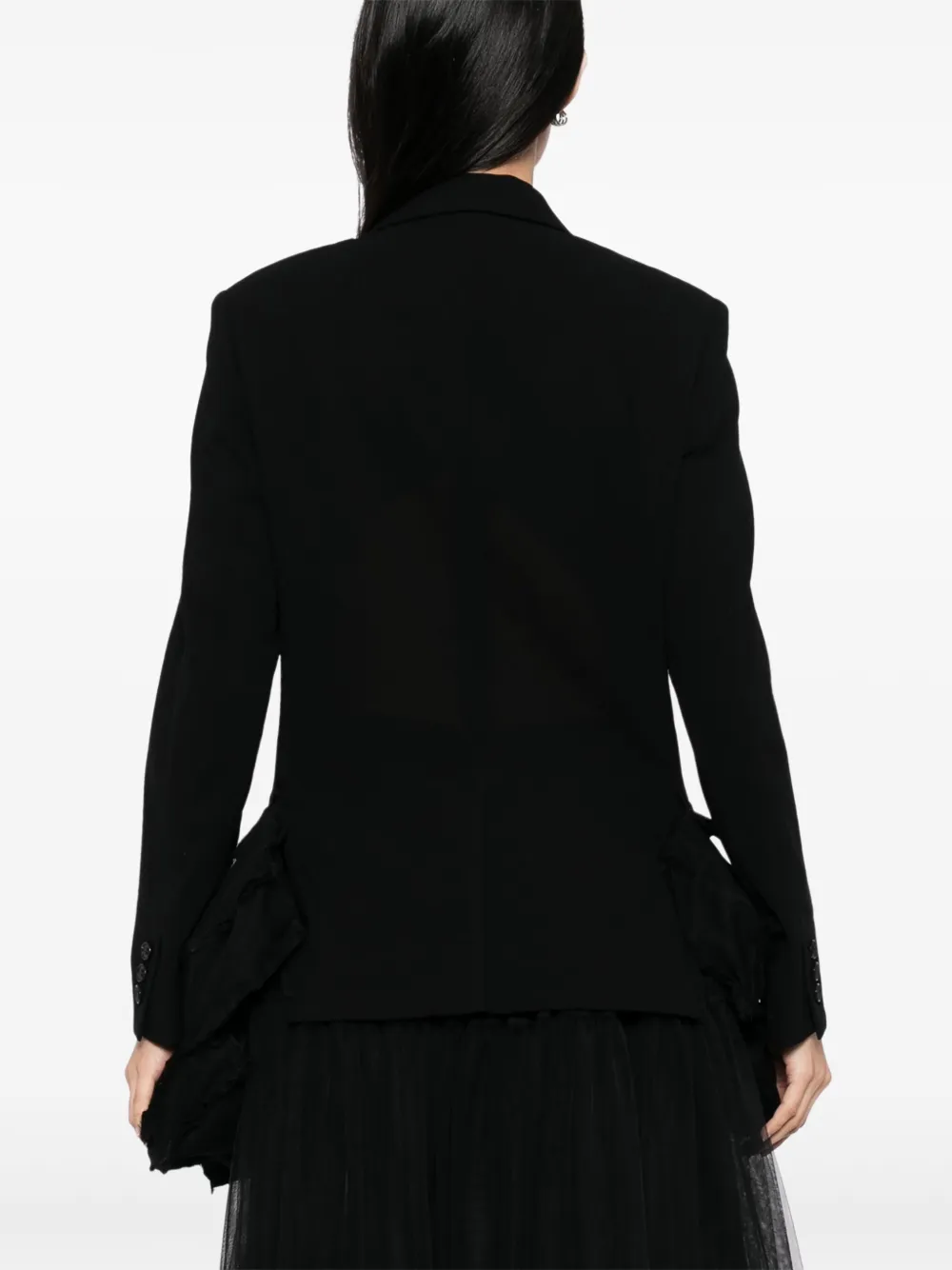 Comme Des Garçons Blazer met asymmetrische afwerking Zwart