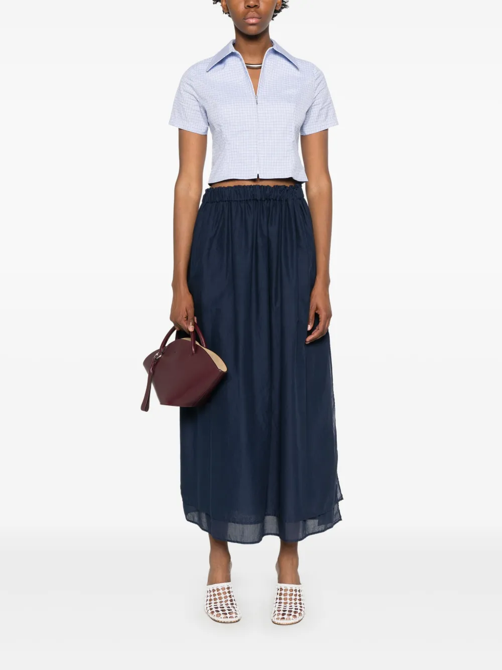 Jucca Katoenen midi-rok - Blauw