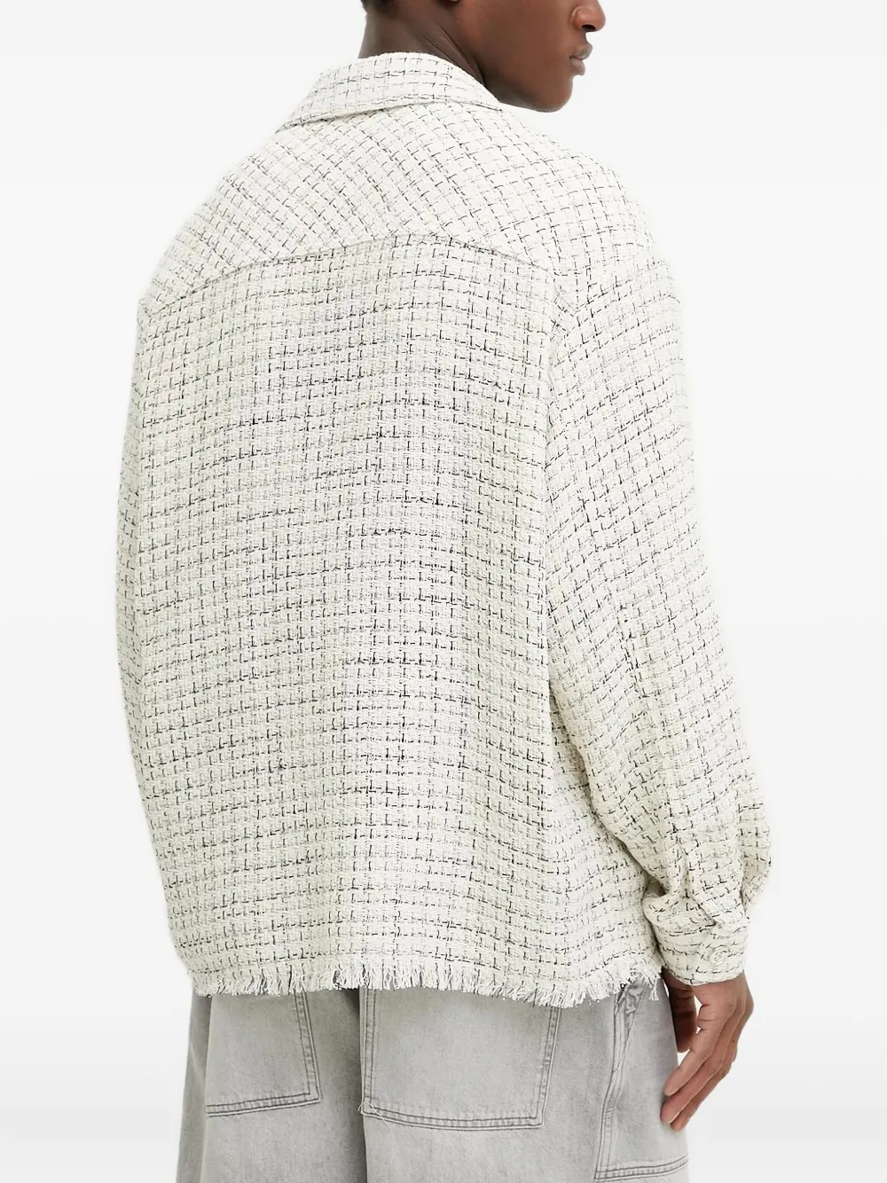 IRO tweed frayed-edge shirt jacket Beige