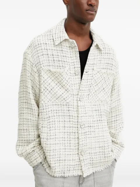 IRO Tweed-Hemdjacke mit ausgefransten Kanten
