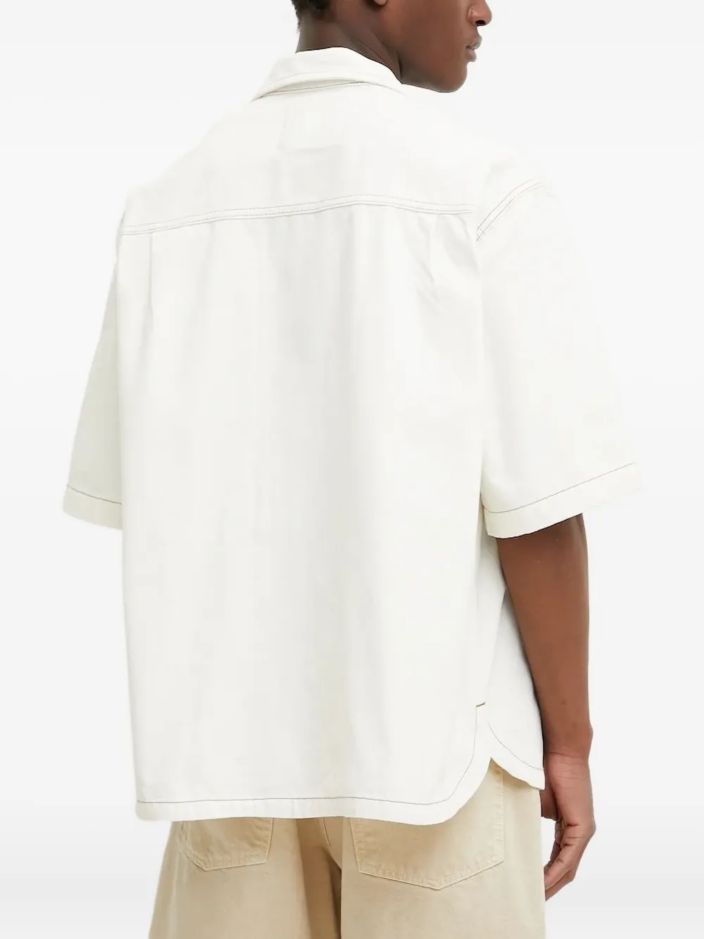 IRO Shirtjack met contrasterend stiksel en korte mouwen Wit