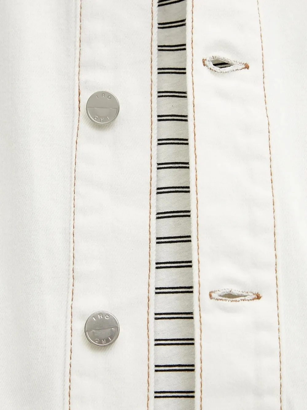 IRO Shirtjack met contrasterend stiksel en korte mouwen Wit