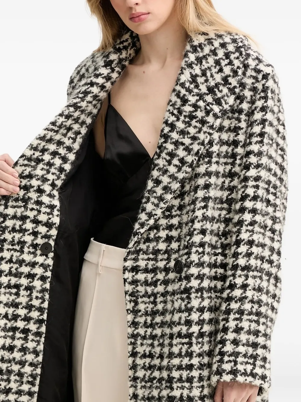 IRO Jas met pied-de-poule print Zwart