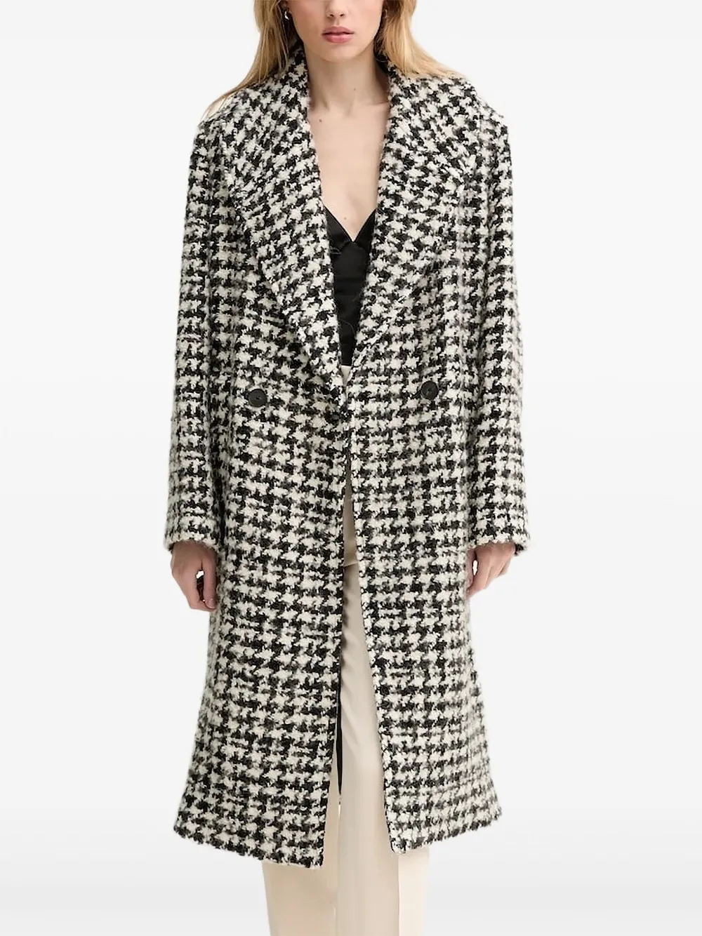 IRO houndstooth double-breasted coat | Black | Image 1