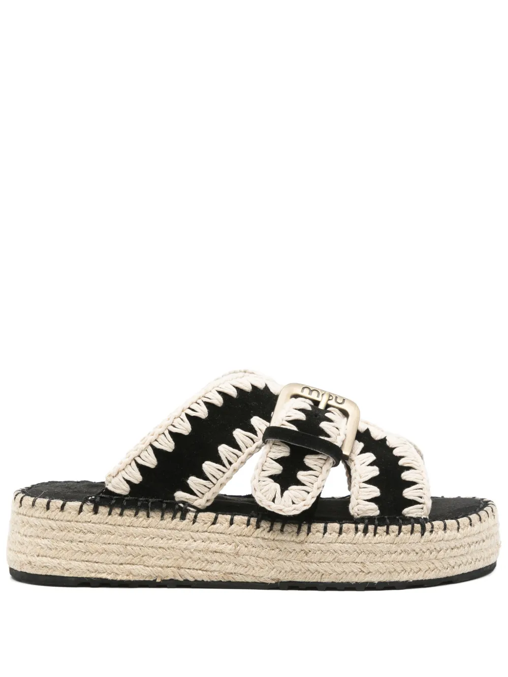 Mou 45mm Jute sandals Black