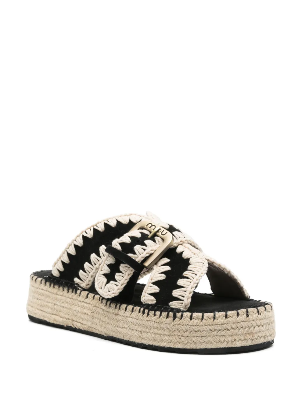 Mou 45mm Jute sandals Black