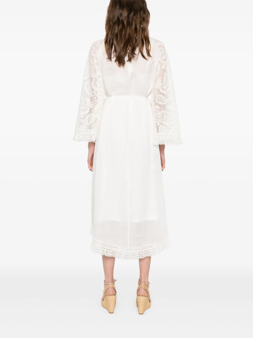 ZIMMERMANN Ascension midi-jurk Beige