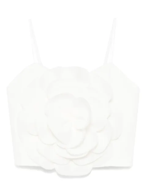 Cenere GB floral-appliqué crop top 