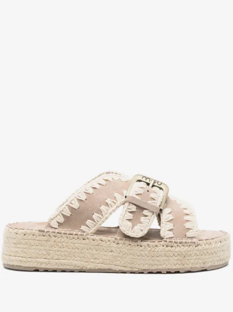 Mou Jute leather heeled sandals