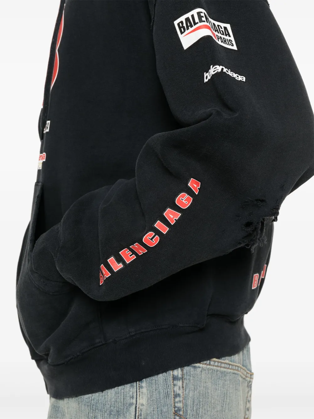 Balenciaga Hoodie met logo Blauw