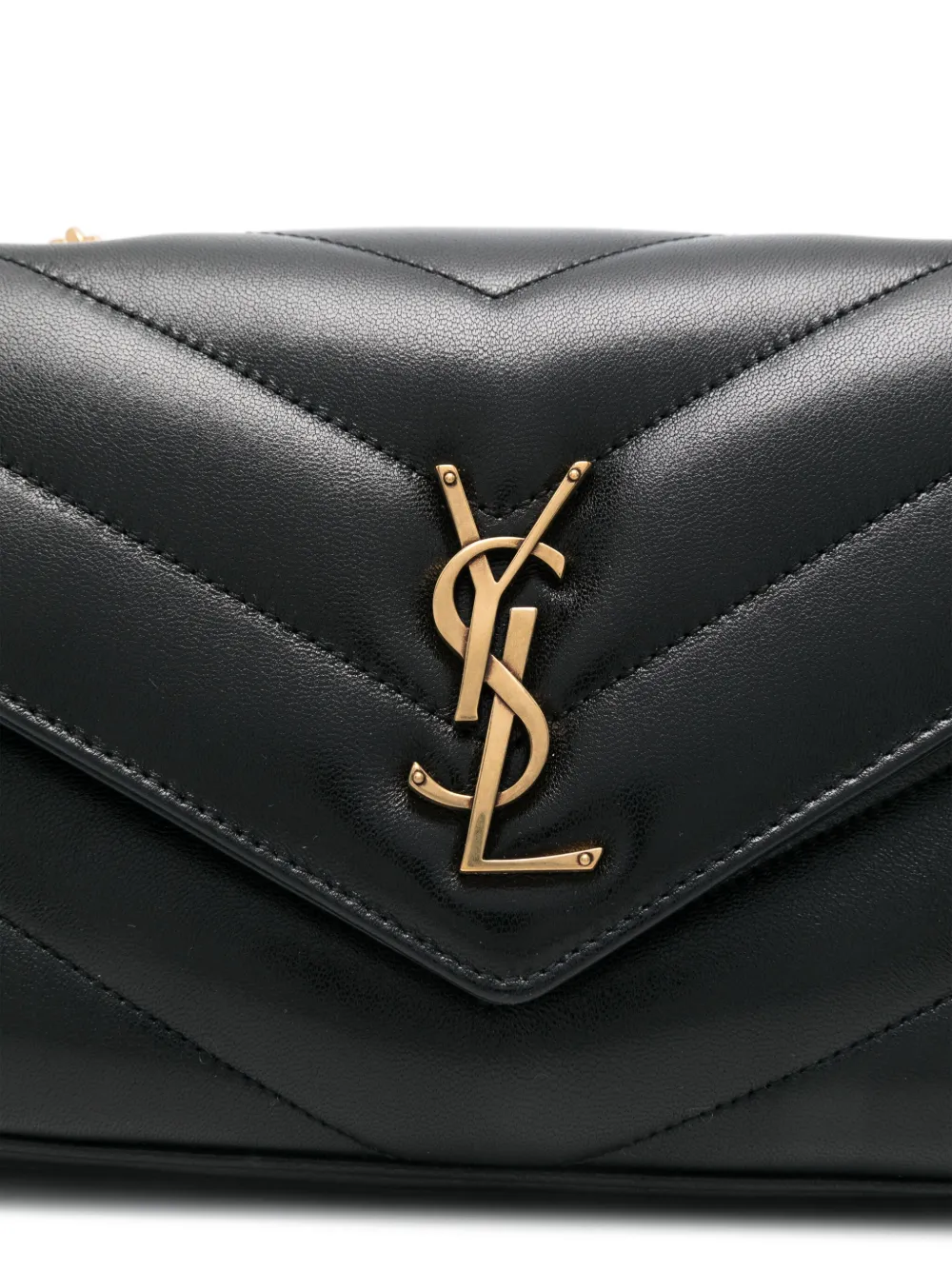 Saint Laurent Loulou kleine schoudertas Zwart