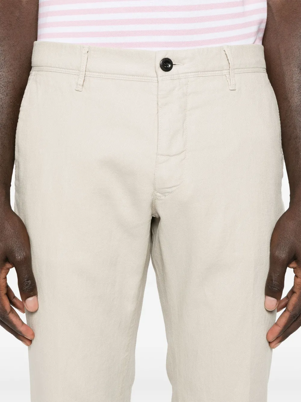 Incotex Piqué geweven chino Beige